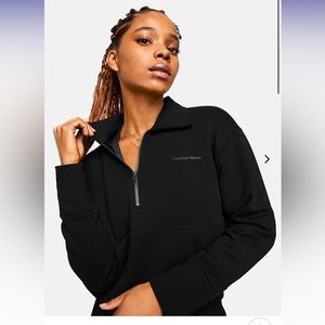 Outdoor Voices Women’s Cotton Terry 1/2 Zip Sweatshirt - Black - Size Medium